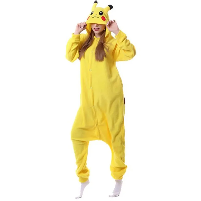 Горячая японская аниме игра Покемон Пикачу Footed Pajama Charmander Snorlax Косплей костюмы одежда для отдыха одежда для сна - Color: pikachu