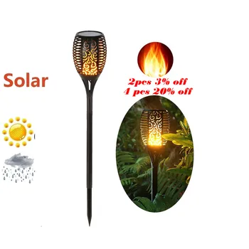 

33LEDs Lawn Dancing flame Lights radar 2018 New Solar Torch Light breathing Landscape Garden Lamp Flame Lamp Flickering bulb new