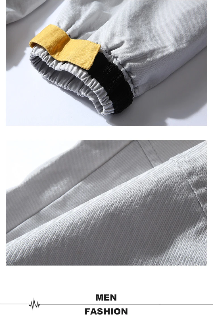 Men's casual pants new Korean fashion loose trousers large size wild pants pocket overalls beam feet solid color pants