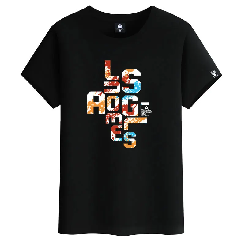 2022 Summer New 100% Cotton English Alphabet Oversized T-shirt Solid Man's Causal O-neck Basic Male High Quality | Мужская одежда