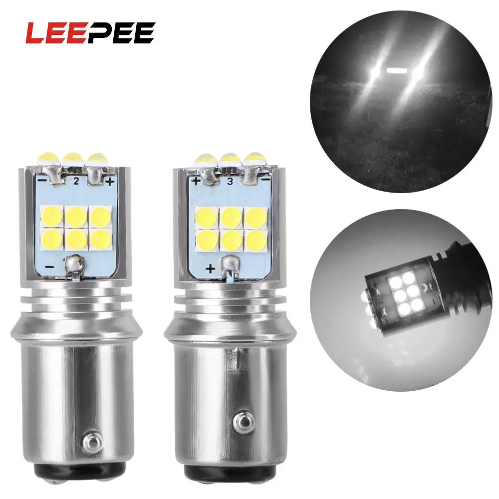 LEEPEE 2 шт. Новинка 1157 P21/5 Вт BAY15D CarTail тормозные лампы задние противотуманные супер