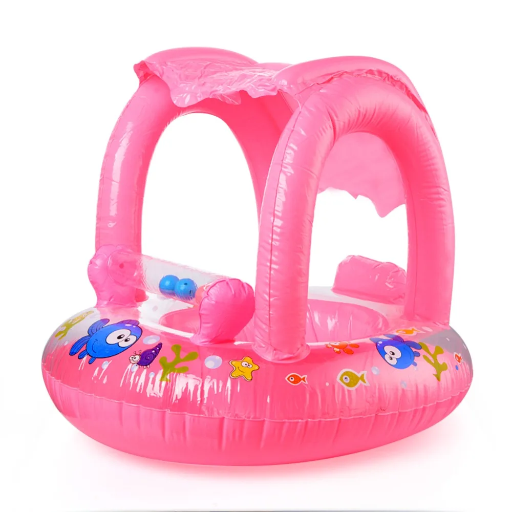 Bébé Gonflable de Natation De Flotteur de Siège Avec Abri Soleil D'été Enfants Monter sur Nager Outils D'eau Infantile Jouer Piscine Accessoires