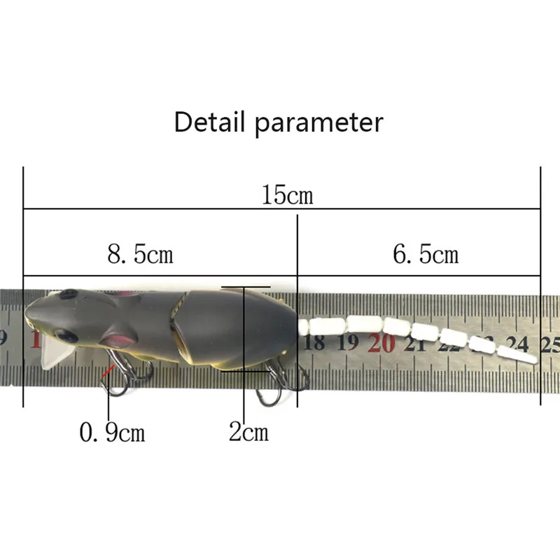 1-2 шт. искусственные рыболовные приманки Мышь Приманка ABS пластик крыса приманка крыса бионическая приманка кренкбейты 15 см