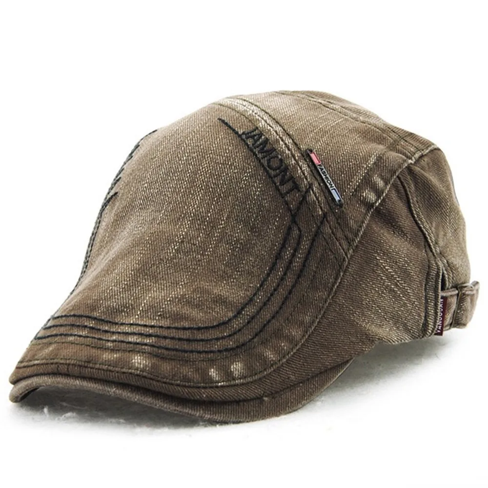 army green TOHUIYAN, Ретро стиль, хлопок, газетные кепки для мужчин, буквы, вышивка, берет, шапки, британский стиль, утконос, козырек, мужские, Boina Gorras Planas - Цвет: army green