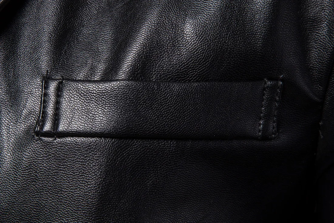 

Autumn New Style Men's Fold-down Collar Slim Fit Leather Coat Large Size Men pi xi zhuang Western Style PU Leather Coat Fashion