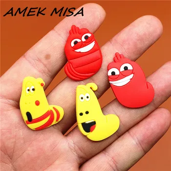 

1pcs PVC Korean Cartoon Shoe Charms Accessories Funny Bugs Croc Shoe Buckles Decorations Ormaments fit JIBZ Party Kid's Gifts