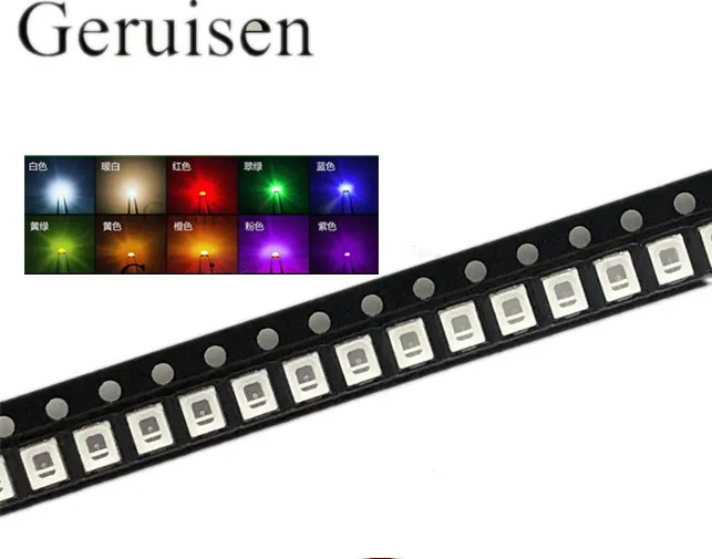 2000 шт./лот SMD светодиодные диоды 2835 Diode 3528 LED Diodo Kit зеленый красный теплый белый