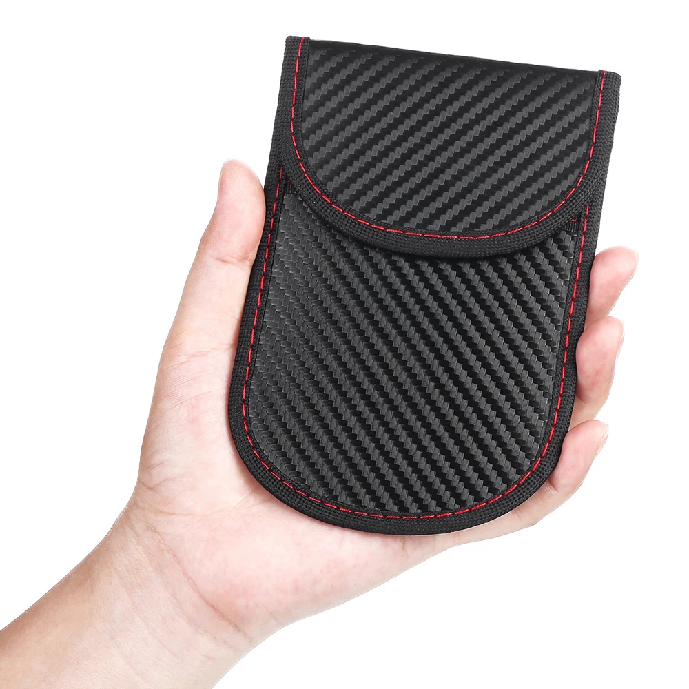 Funda protectora de bloqueo de señal de llave de coche funda protectora de bloqueo de señal para llaves de coche diseño de fibra de carbono nuevo 2019