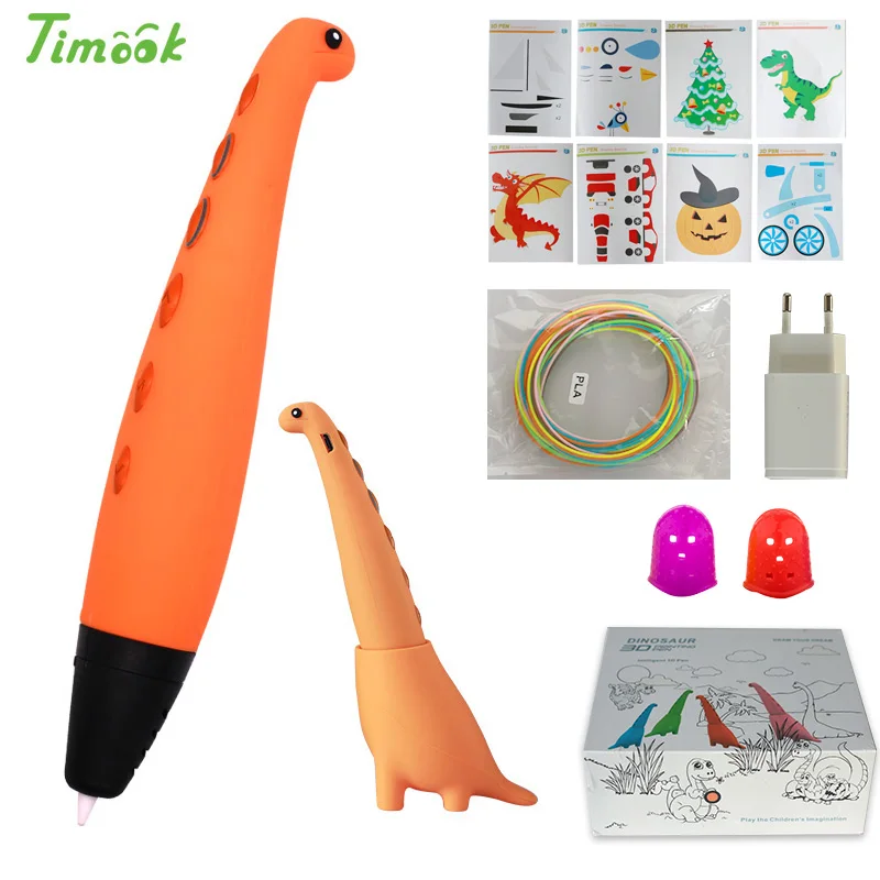 myriwell 3d pen зд ручка с 200-миллиметровой нитью ABS и свободной пластиковой пластиковой ручкой 3-мерная ручка Смарт-подарок для детей на день рождения - Цвет: only orange