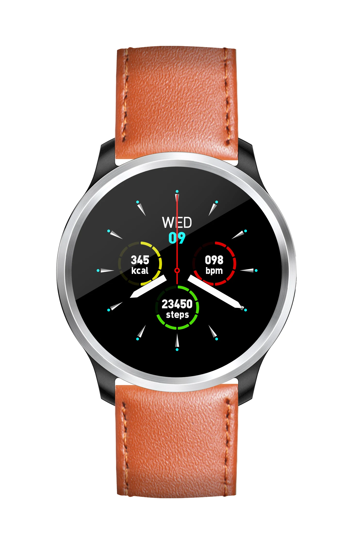 Brown leather strap 696 E18 Электронный спортивный браслет, браслет для измерения артериального давления, пульсометр, PPG ЭКГ, умный браслет, фитнес-трекер - Цвет: Brown leather strap