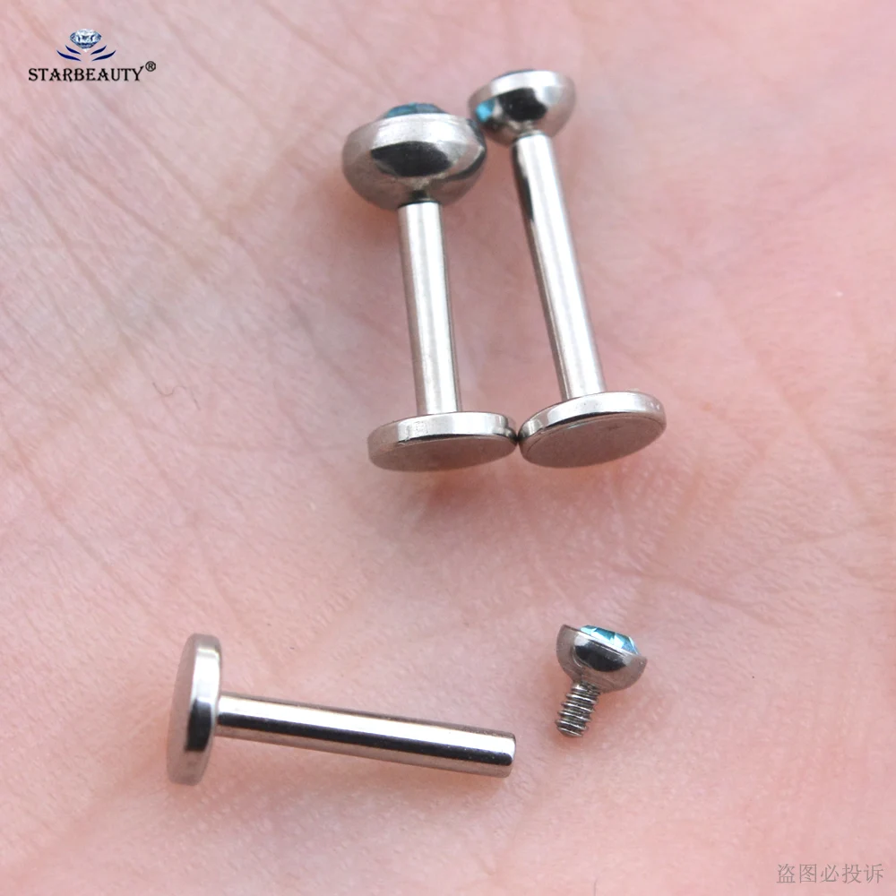 Piercing Jewelry 2pcs 1.5mm Multicolor Crystal Nose Stud Ring Bar Helix Tragus Labret Lobe Earrings Women Men Ear