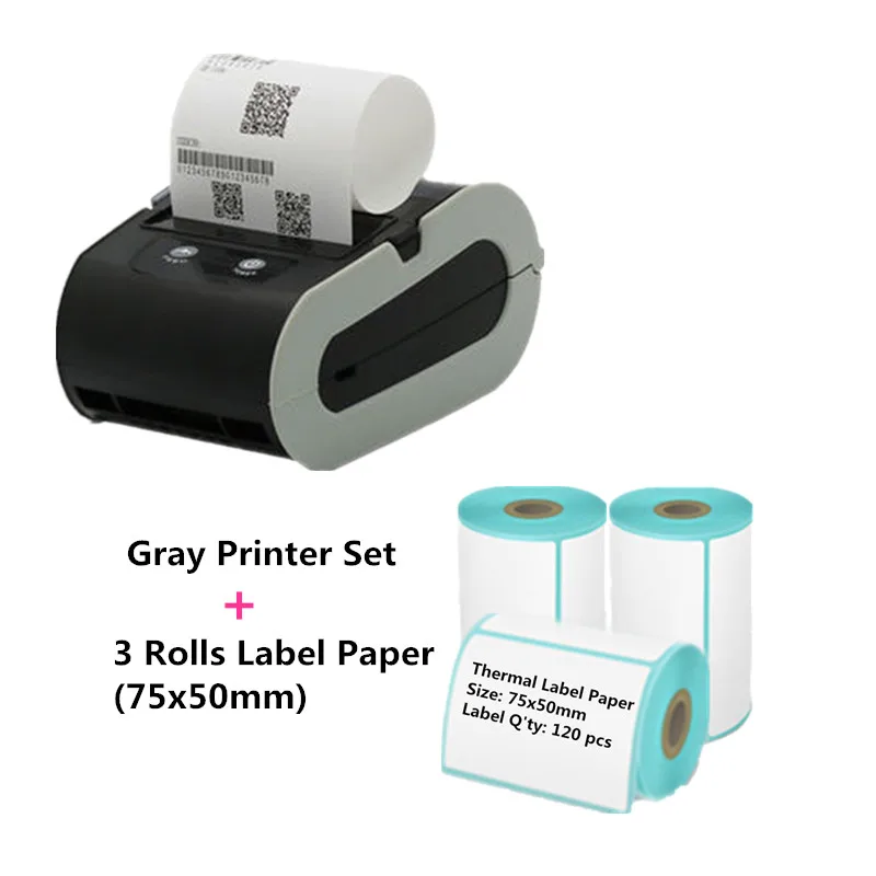 usb uk us eu inkless wireless bluetooth easylabel mini thermal label printer gray printer
