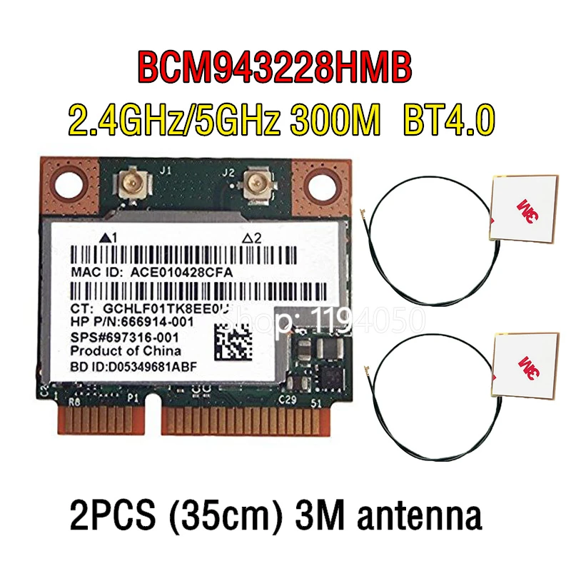 lan adapter for mobile Broadcom BCM943228HMB BCM43228 2.4Ghz /5Ghz Không Dây 802.11A/B/G/N Và BT Bluetooth 4.0 một Nửa MINI PCI-E Card WIFI BCM943228 ethernet to phone port adapter