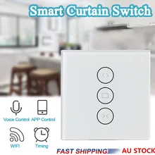 Приложение ЕС Wifi смарт-пресс занавес переключатель Голосовое управление Alexa и Google Phone управление для электромотора сенсорное управление работа