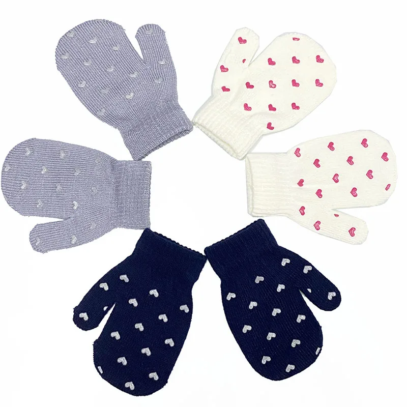 Kids Lovely Printed Gloves Warm Knitted Magic GlovesGloves & Mittens