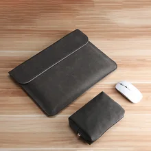 Чехол для Xiaomi HP Huawei Matebook X Pro из искусственной кожи тонкая сумка для лэптопа для Macbook Air 13 Sleeve Pro 15 16 11 12 с блоком питания(China)