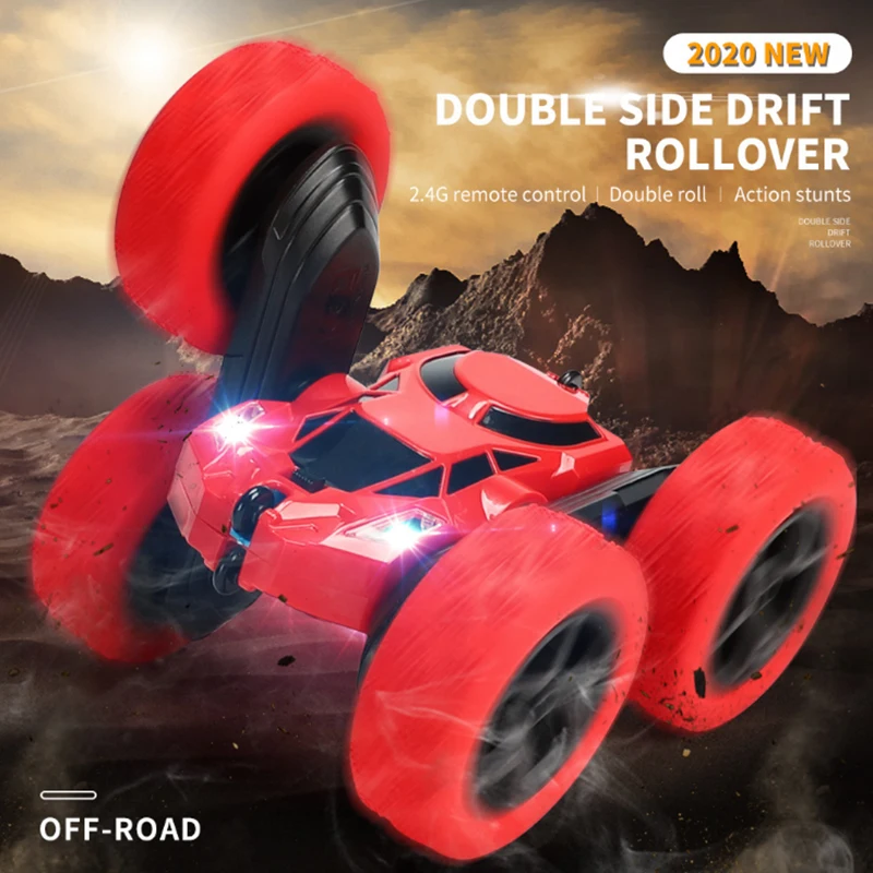 

New Rc Stunt Car 4wd 1:16 Double Sided Drift 360 Rotation Offroad 2.4G With Lights Children's Acrobatic Car Toys For Boys Gift