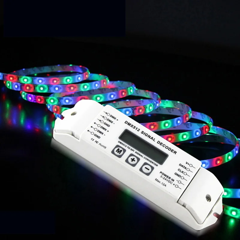 RISE-Bc-820 Dmx к Spi декодер сигналов конвертер Dmx512 Lpd6803 8806 Ws2811/2801 Ws2812B 9813 светодиодный пиксель светильник контроллер Dc5V-24