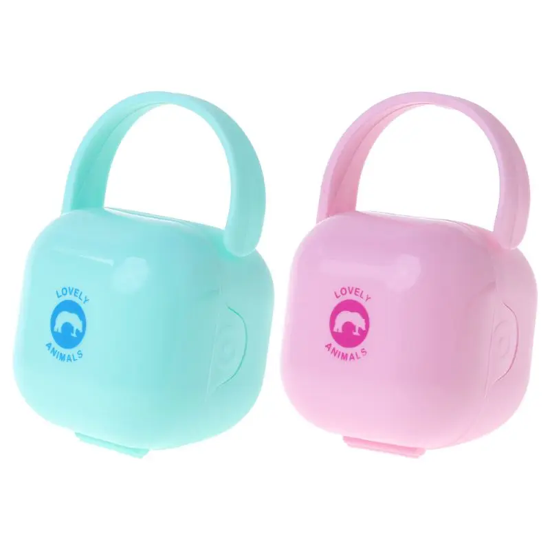 Baby Pacifier Box Storage Case Handle Newborn Soother Container Portable Clean Travel Holder Kids Children Dust Proof pacifier holder,plastic pacifier box