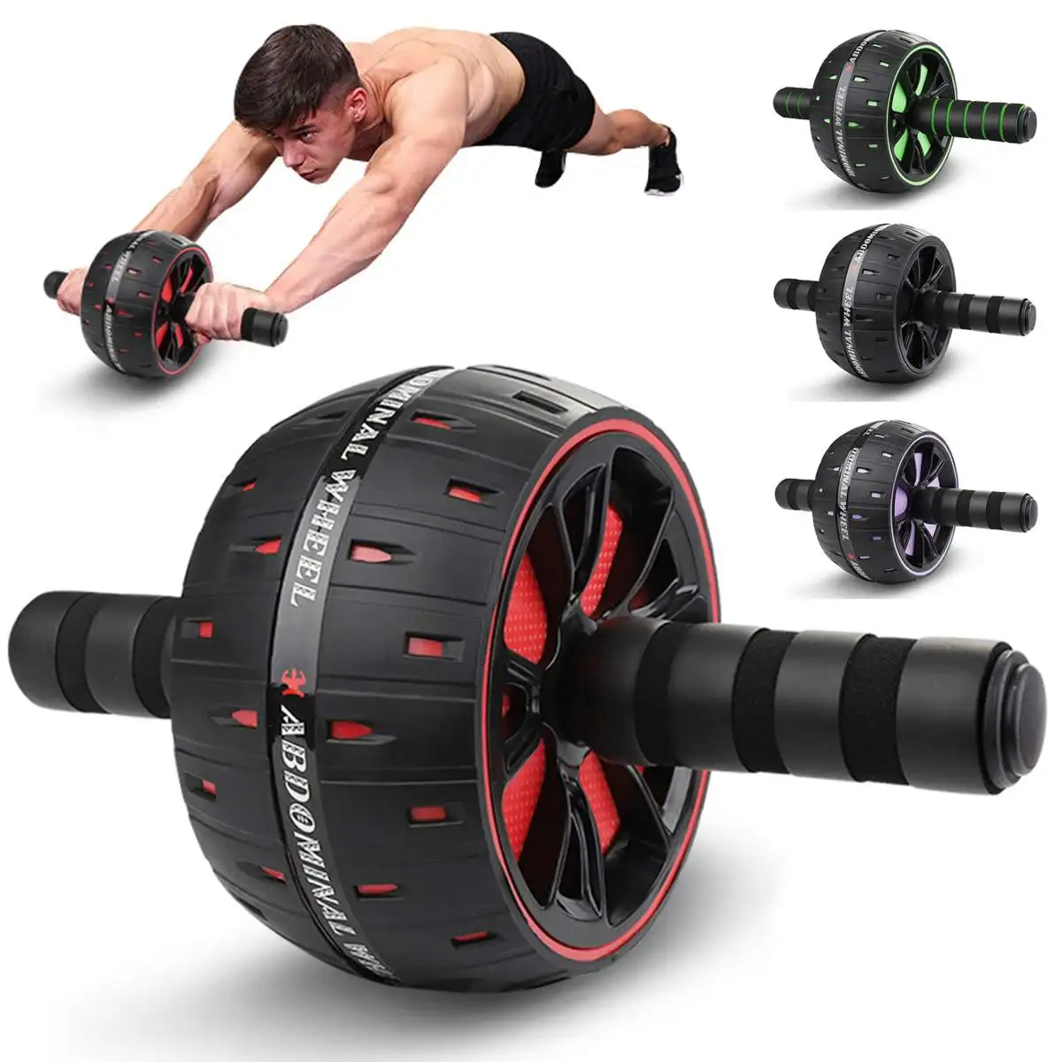 New 2 in 1 Ab Roller&Jump Rope No Noise Abdominal Wheel Ab Roller with Mat For Arm Waist Leg Exercise Gym Fitness Equipment