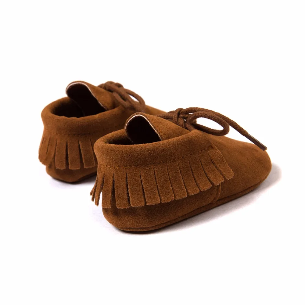 Baby Boy Girl Baby PU Moccasins Soft Moccs Shoes Fringe Soft Soled Non-slip Footwear Crib Shoes