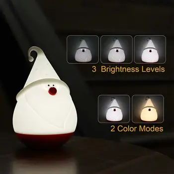 

Cute Christmas Santa Night Lights Led Nursery Lamp with Touch Sensor Adjustable Brightness Silicone Baby Night Light