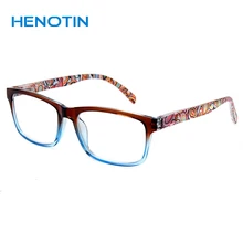 Очки для чтения, модная большая оправа, цветные очки для мужчин и женщин, весенние петли с цветочным дизайном, очки для пресбиопии