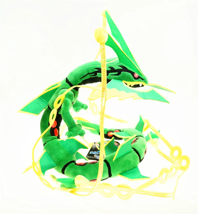 83 см длинные Мега Rayquaza черный Rayquaza плюшевые Eevee Peluche Ex Gx Мега кукла Keleton Oft Горячая Chritma игрушка для детей Рождественский подарок - Цвет: Зеленый