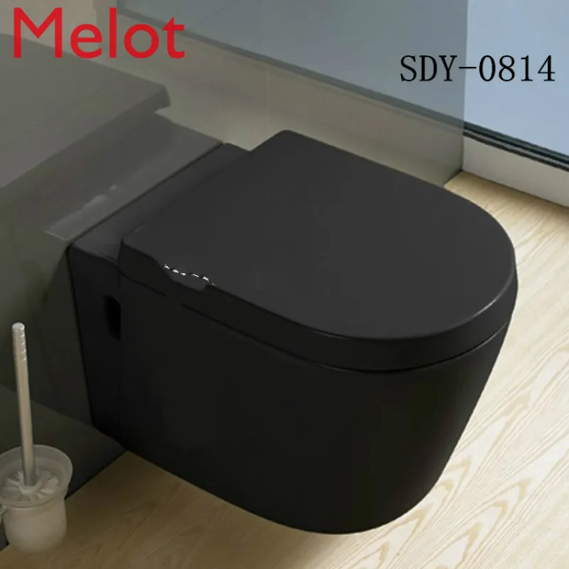 

Ceramic bathroom wc wall hung mounted color toilet bowl black toilet