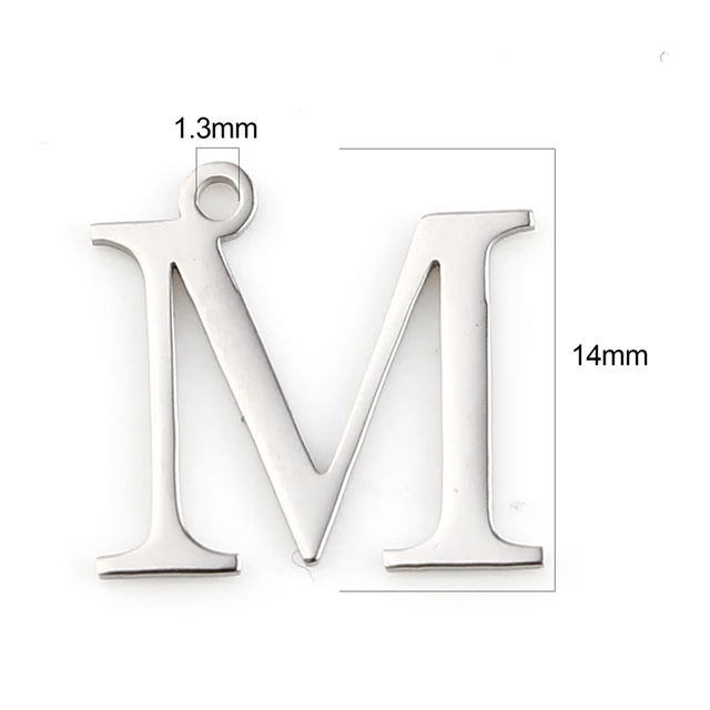 Fashion 304 Stainless Steel Charms Silver Color Greek Alphabet Pendants for Women Necklace Earring Jewelry Accessories Gifts Style L