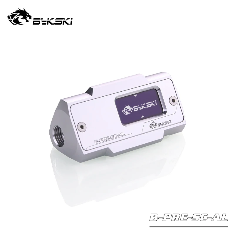 Bykski OLED Digital Display Pressure Gauges Real-time Pressure Monitor Double G1/4'' Flow Sensor Fitting