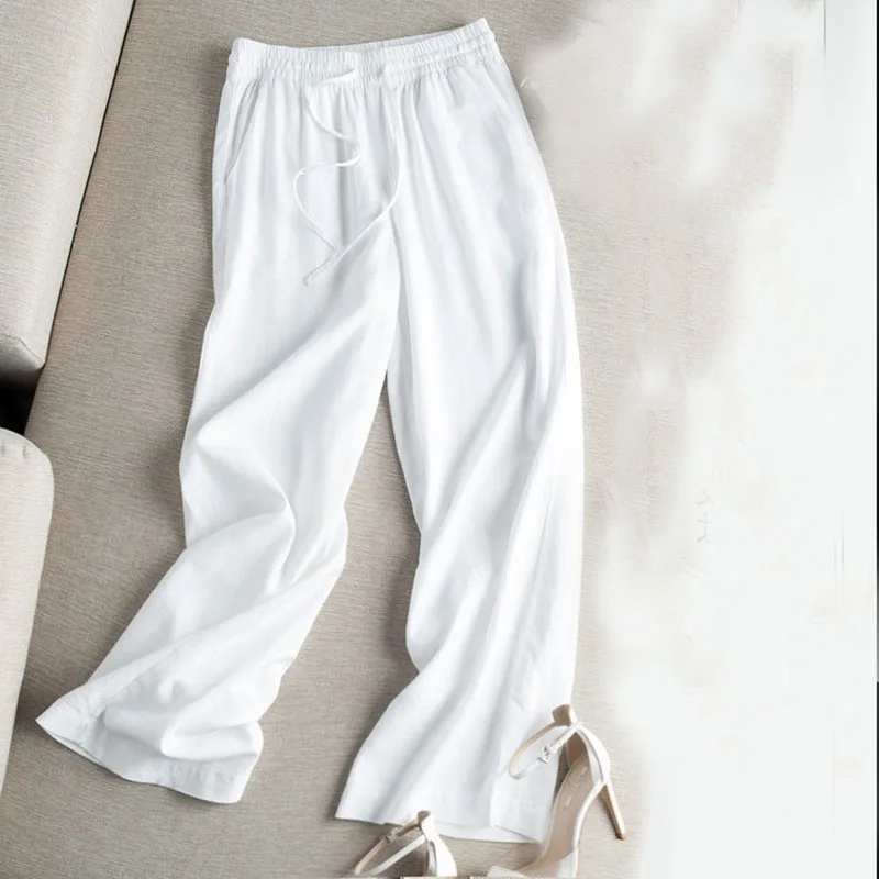 

Cotton And Linen Pants For Women 2019 Spring Summer Plus Size XXXL Loose Wide Leg Pants Straight Long Trousers Casual Pants