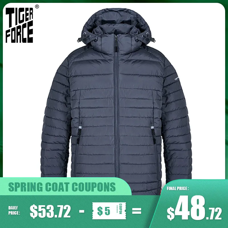 Tigre fuerza 2021 nuevo de rayas de los hombres chaquetas bolsillos de alta calidad eliminar capucha cálido abrigo informal de Hombre Ropa cremallera 50629