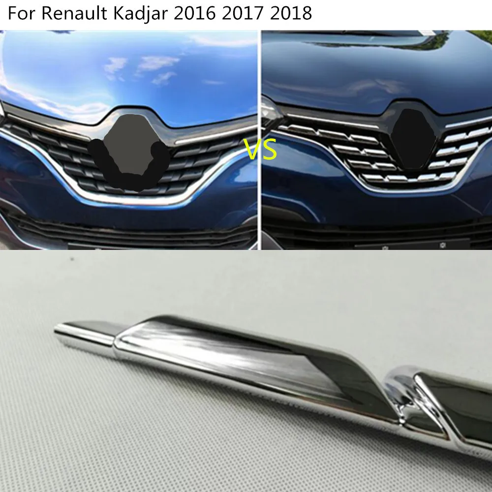 Для Renault Kadjar автомобильный корпус Стайлинг крышка Защитный Датчик ABS хромированная отделка ПЕРЕДНЯЯ РЕШЕТКА решетка Гонки 7 шт