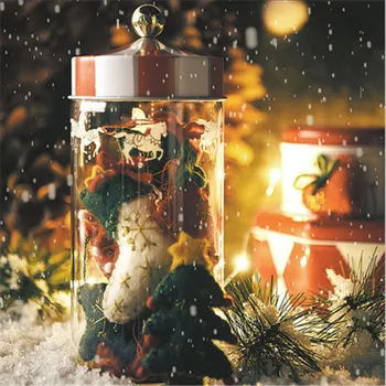 

Christmas decoration Food Storage Jar Moisture-Proof Sealed Glass Tank Cookie Snack Coffee Beans Creative Carousel Glass Bottle