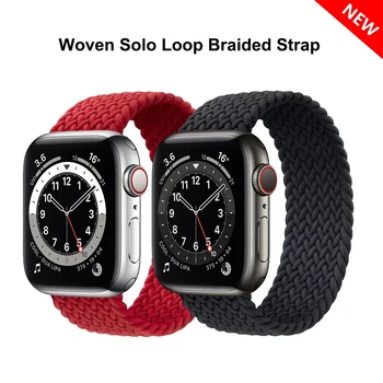 

Nylon Elastic Braided Watchbands For Apple Watch 5 SE Series 6 5 4 3 2 Bracelet 42mm 44mm Woven Solo Loop Strap Accessories 38mm