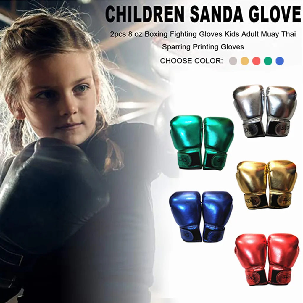 1Pair Professional Kids Children Sanda Boxing Fight Cartoon Training Cute Gloves 
