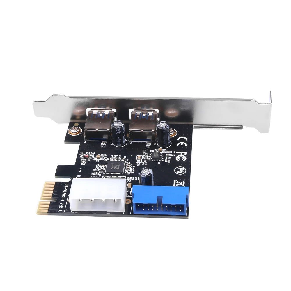 USB 3,0 PCI-E адаптер карты расширения внешний 2 порта USB3.0 концентратор внутренний 19pin Заголовок карта PCI-E 4pin IDE разъем питания