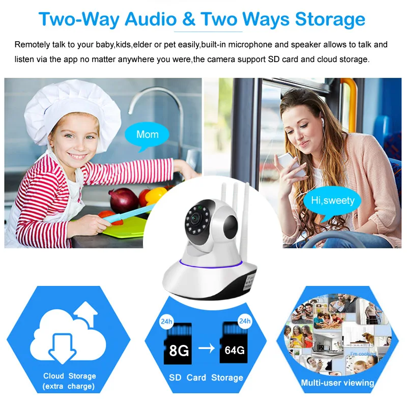1080P Wireless WiFi Home Security Surveillance Indoor IP Camera Motion Detection 360 PTZ Cam Securite Kamera Baby Monitor ip camera,wifi camera,surveillance camera,wifi ip camera