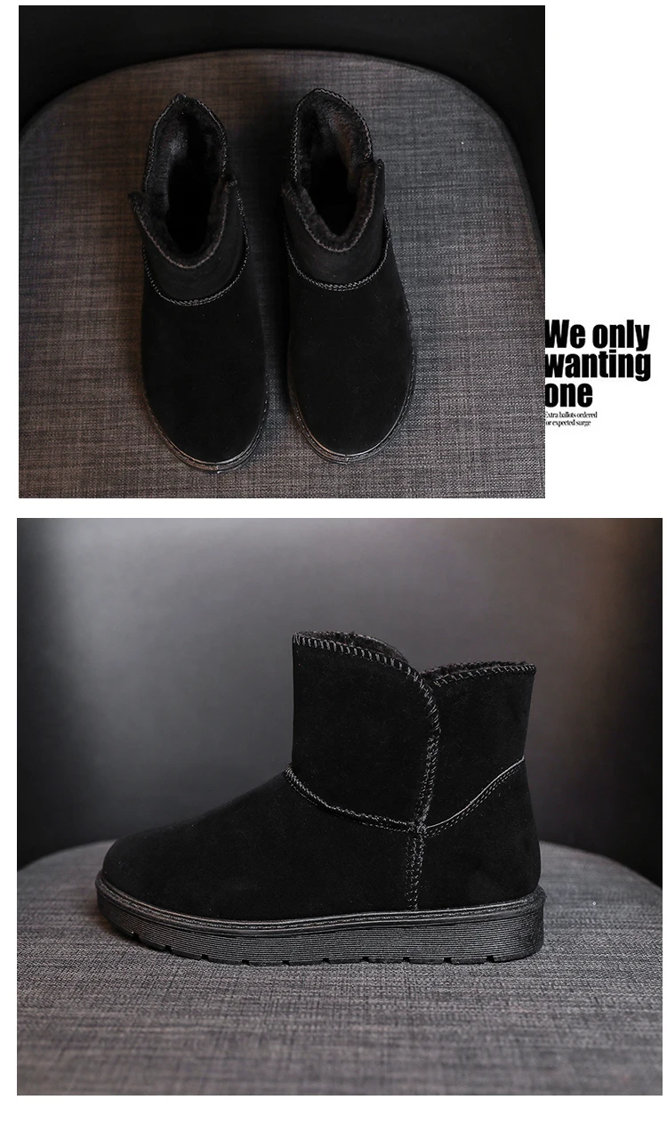 Winter New Women Snow Boots New Plush Keep Warm Ankle Non-slip Australia Emu Boots Black