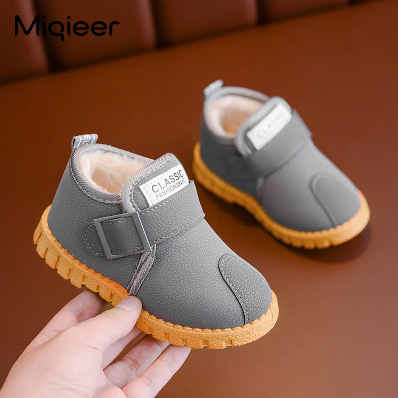 2021 New Design Children Sneakers Winter Baby Boys Girls Ankle Boots Waterproof  Non Slip Warm Plush Toddler Walking Snow Shoes girls boots kids 2021 spring autumn winter children s fashion warm plush pu pearl equestrain zip baby shoes kid girl ankle boot