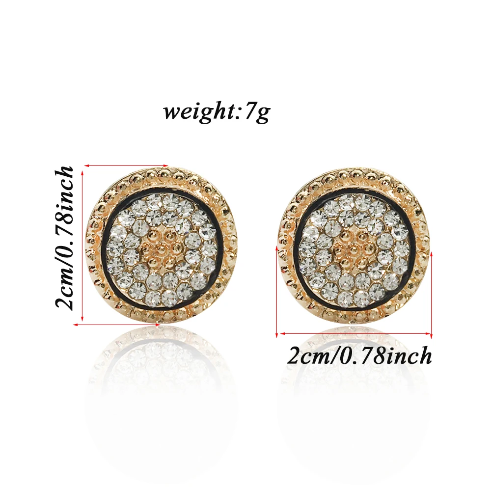 Europe Simple Natural Hollow Rhinestone Earrings Personalized Fashion Pearl Round Clip on Earrings Jewelry for Wonen