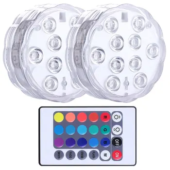 

10/13 Led Remote Controlled RGB Submersible Light Battery Operated Underwater Night Lamp Outdoor Party Garden Decoration Summer
