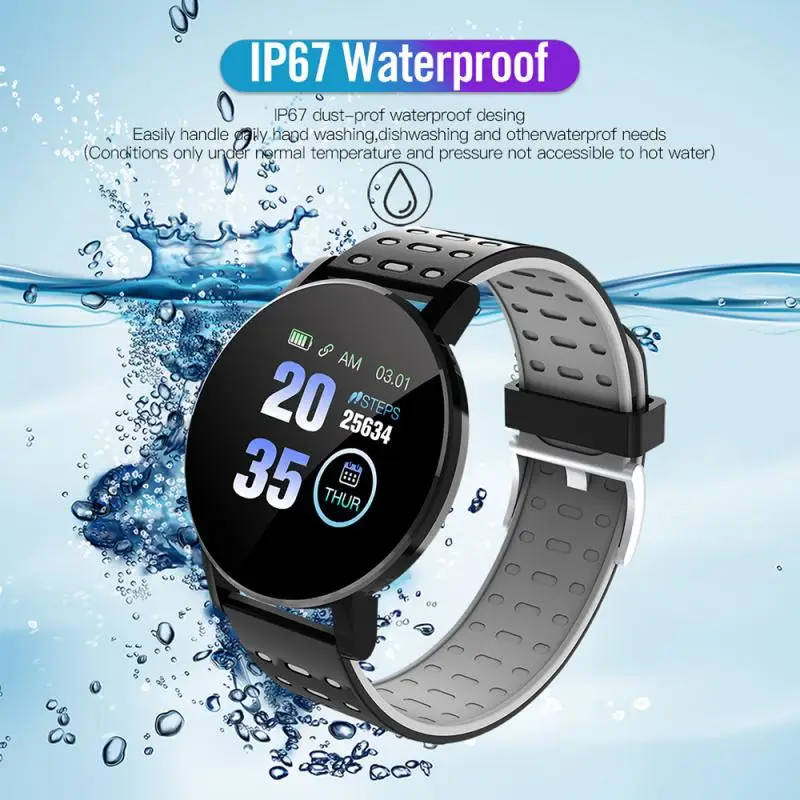

119Plus Bluetooth Smart Watch Man Fitness Tracker Bracelet Blood Pressure Heart Rate Moniter Women Wristband Smartwatch Android