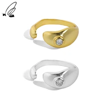 

S'STEEL Sterling Silver 925 Irregular Design Micro Inlaid Zircon Devil's Eye Ring Gifts For Women Resizable 2021trend Jewellery