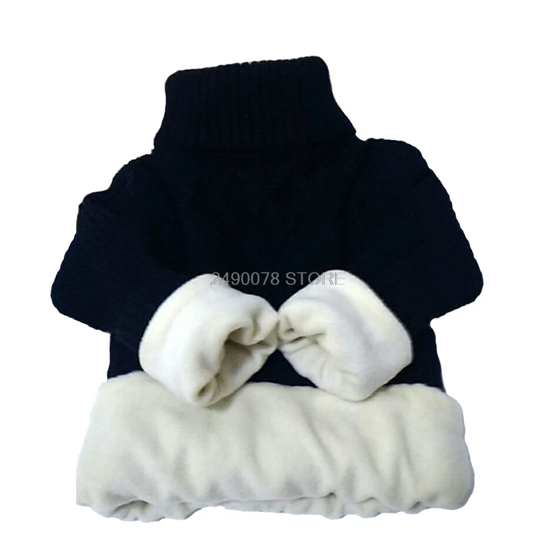 Зимний толстый теплый свитер для мальчиков и девочек, школьный детский свитер, одежда, детский вязаный кардиган, рождественские свитера, верхняя одежда - Цвет: thick black