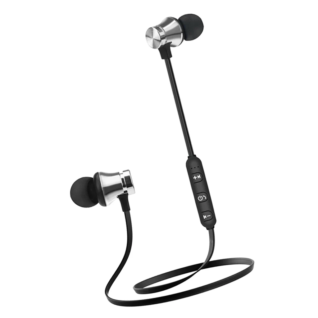 Bluetooth-наушники для шеи, беспроводные наушники, влагостойкие спортивные наушники с микрофоном, стерео шумоподавлением для мужчин и женщин, детей - Цвет: Silver 59cm