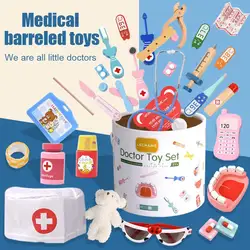 Jouet de Simulation de docteur en bois pour enfants, maison de jeu pour fille et garçon d'infirmière avec stéthoscope, éducation, jeu de rôle, cadeaux 