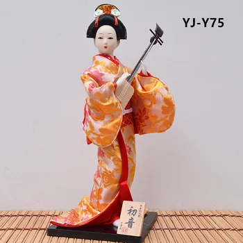 

MYBLUE 30cm Kawaii Hand Make Japanese Geisha Kimono Doll Sculpture Japanese House Figurine Home Room Decoration Accessories