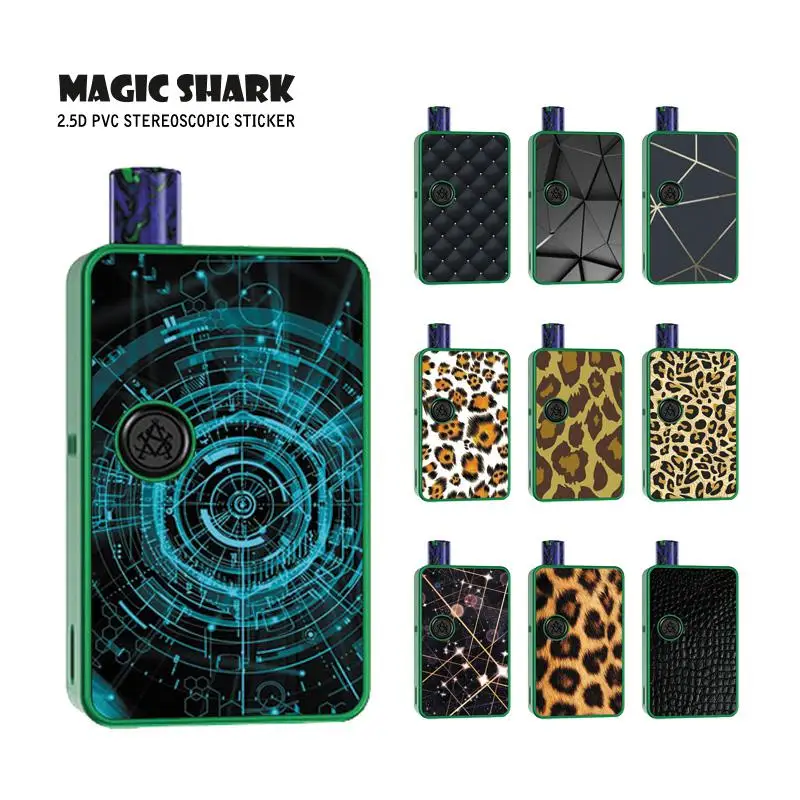

Magic Shark Bling Star Leopard Geometric Ultra Thin PVC Stereo Sticker Case Skin Cover Film for Asvape MICRO ELF